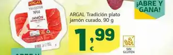 HiperDino Argal Tradición Plato Jamón Curado 90g oferta