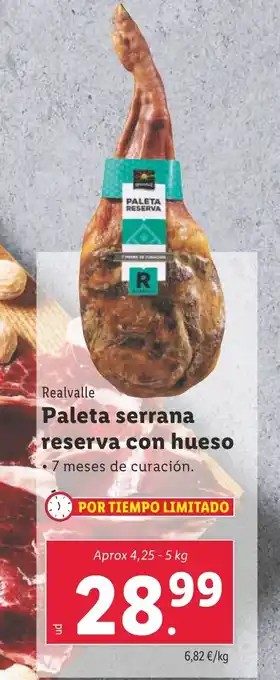Lidl Paleta serrana reserva con hueso oferta