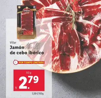 Lidl Jamón de cebo ibérico oferta