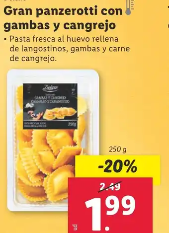 Lidl Gran panzerotti con! gambas y cangrejo oferta