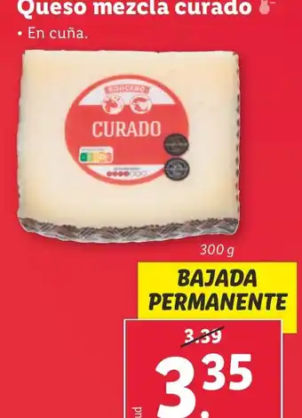 Lidl Queso mezcla curado oferta