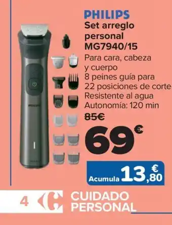 Carrefour PHILIPS Set arreglo personal MG7940/15 oferta