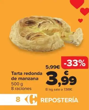 Carrefour Tarta redonda de manzana 500 g oferta