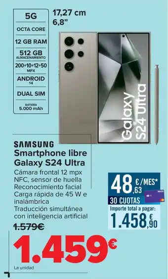 Carrefour SAMSUNG Smartphone libre Galaxy S24 Ultra oferta