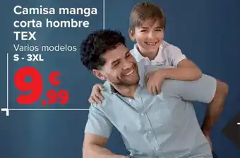 Carrefour Camisa manga corta hombre Varios modelos S-3XL oferta