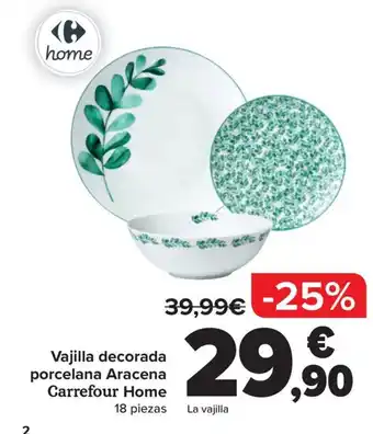 Carrefour Vajilla decorada porcelana Aracena Carrefour Home oferta