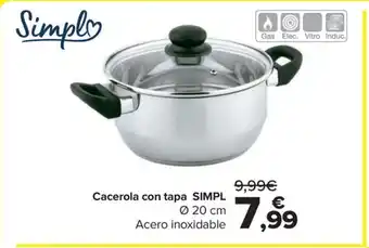 Carrefour Cacerola con tapa SIMPL oferta