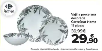 Carrefour Vajilla porcelana decorada Carrefour Home oferta