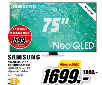 MediaMarkt Neo QLED 75" 4K TQ75QN85CATXXC oferta