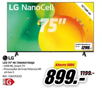 MediaMarkt LED 75" 4K 75NAN0756QA oferta