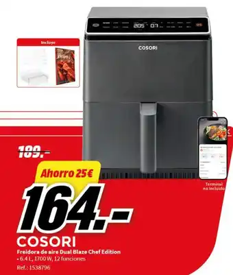 MediaMarkt Freidora de aire Dual Blaze Chef Edition .6.4 L, 1700 W, 12 funciones oferta