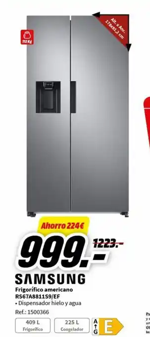 MediaMarkt Frigorífico americano RS67A8811S9/EF oferta