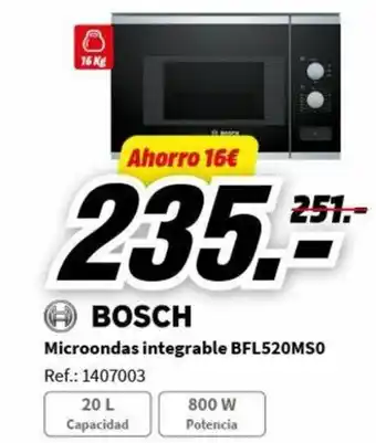 MediaMarkt Microondas integrable BFL520MSO Ref.: 1407003 oferta