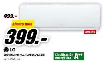 MediaMarkt Split Inverter LGPLUSECO12.SET Ref.: 1566194 oferta