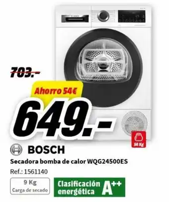 MediaMarkt Secadora bomba de calor WQG24500ES Ref.: 1561140 oferta