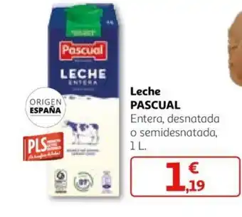 Alcampo Leche PASCUAL Entera, desnatada o semidesnatada, oferta