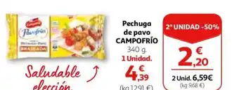 Alcampo Pechuga de pavo CAMPOFRÍO 340 g oferta