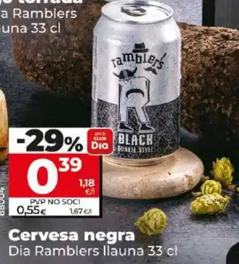 Dia Cervesa negra Dia Ramblers llauna 33 cl oferta