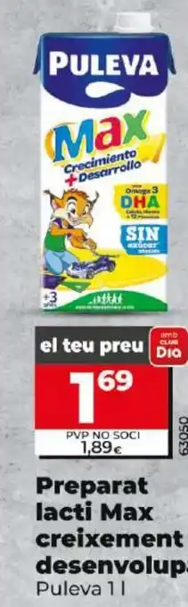 Dia Preparat lacti Max líquid sabor maduixa creixement i desenvolupament Puleva 11 oferta