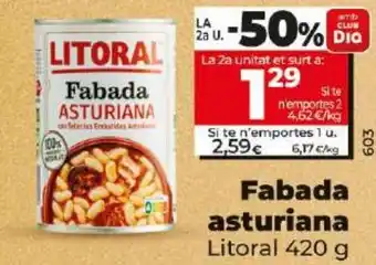 Dia Fabada asturiana Litoral 420 g oferta