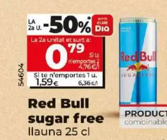 Dia Red Bull sugar free llauna 25 cl oferta