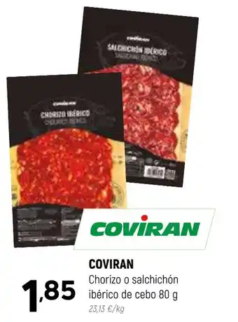 Coviran COVIRAN Chorizo o salchichón ibérico de cebo 80 g oferta
