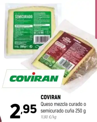 Coviran COVIRAN Queso mezcla curado o semicurado cuña 250 g 11,80 €/kg oferta