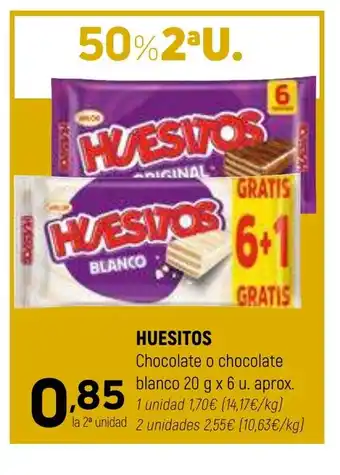 Coviran HUESITOS Chocolate o chocolate blanco 20 g x 6 u. aprox. oferta