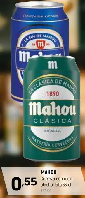 Coviran MAHOU Cerveza con o sin alcohol lata 33 cl oferta