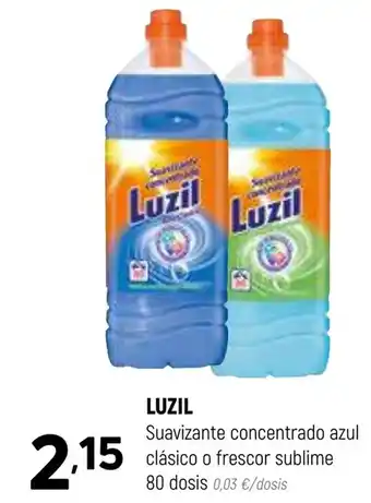 Coviran LUZIL Suavizante concentrado azul clásico o frescor sublime 80 dosis oferta