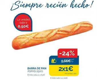 Cash Ecofamilia BARRA DE PAN ASPAS 250G oferta