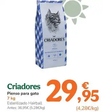 TiendAnimal Criadores Pienso para gato 7 kg oferta