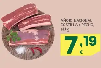 HiperDino AÑOJO NACIONAL COSTILLA / PECHO, el kg oferta