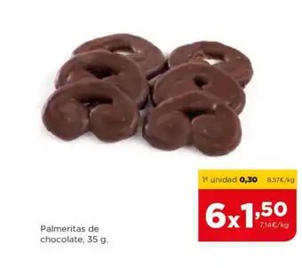 Alimerka Palmeritas de chocolate, 35 g. oferta