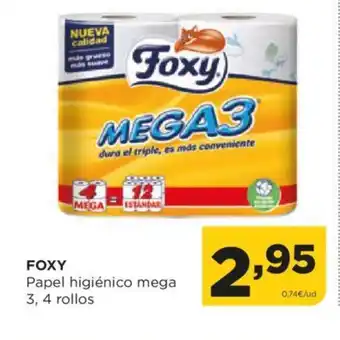 Alimerka FOXY Papel higiénico mega 3, 4 rollos oferta