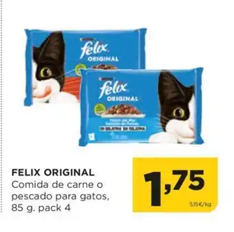 Alimerka FELIX ORIGINAL Comida de carne o pescado para gatos, 85 g. pack 4 oferta