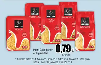 FROIZ Pasta Gallo gama* 450 g unidad oferta