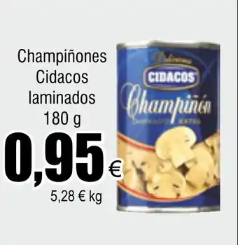 FROIZ Champiñones Cidacos laminados 180 g oferta