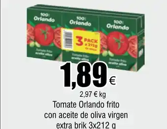 FROIZ Tomate Orlando frito con aceite de oliva virgen extra brik 3x212 g oferta