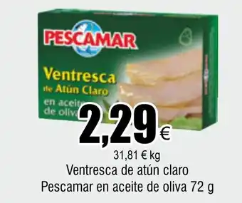 FROIZ Ventresca de atún claro Pescamar en aceite de oliva 72 g oferta