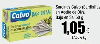 FROIZ Sardinas Calvo (Sardinillas) en Aceite de Oiva Bajo en Sal 60 g oferta