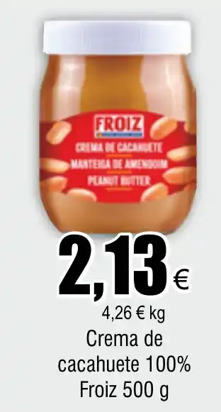 FROIZ Crema de cacahuete 100% Froiz 500 g oferta