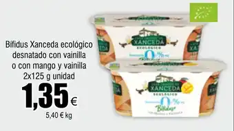 FROIZ Bífidus Xanceda ecológico desnatado con vainilla o con mango y vainilla 2x125 g unidad oferta