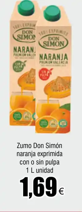 FROIZ Zumo Don Simón naranja exprimida con o sin pulpa 1 L unidad oferta