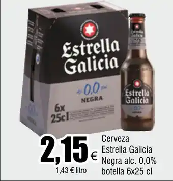 FROIZ Cerveza Estrella Galicia Negra alc. 0,0% botella 6x25 cl oferta