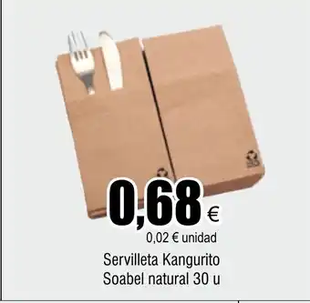 FROIZ Servilleta Kangurito Soabel natural 30 u oferta