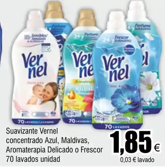 FROIZ Suavizante Vernel concentrado Azul, Maldivas, Aromaterapia Delicado o Frescor 70 lavados unidad oferta