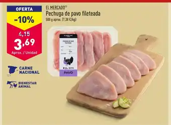 ALDI Pechuga de pavo fileteada 500 g oferta