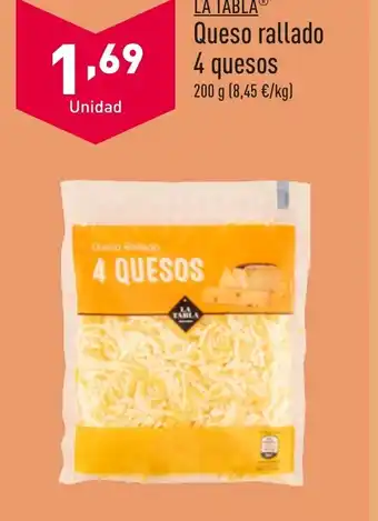 ALDI Queso Rallado 4 quesos oferta