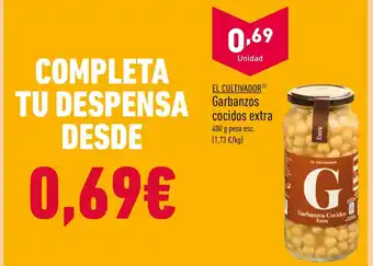 ALDI EL CULTIVADORⓇ Garbanzos cocidos extra 400 g oferta